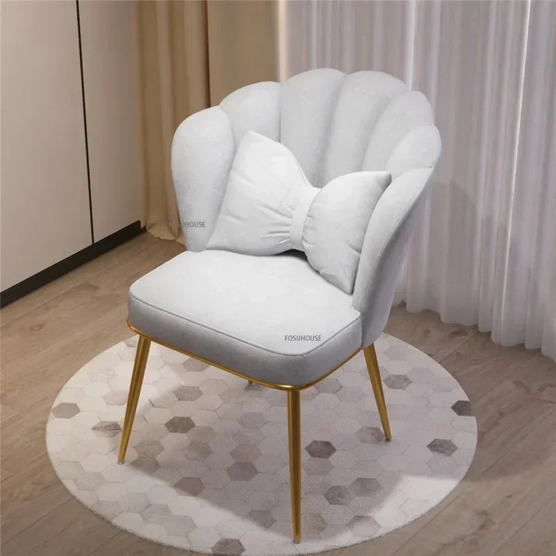 Minimalist Backrest Chair Makeup Stool Vanity Cute Light Luxury Dressing Table Modern Furniture