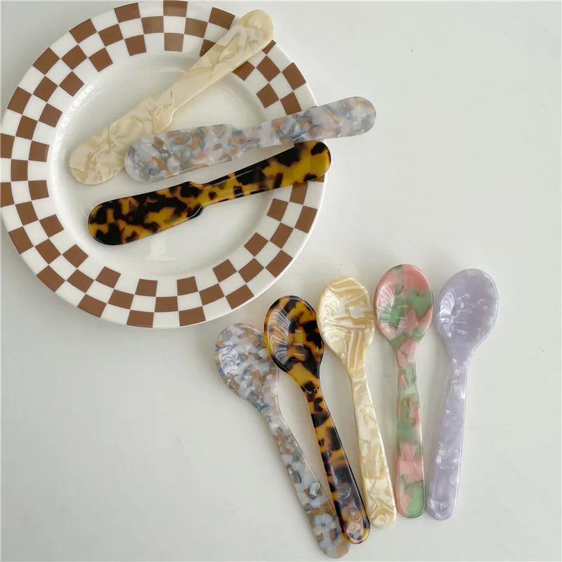 Natural Acrylic Spoons Crafted Kitchen Tableware