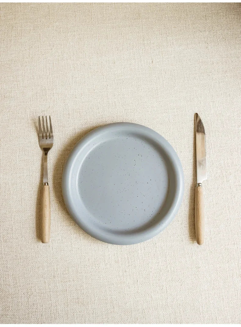 Macaron Color Plate Small Fresh Ceramic Round Plate