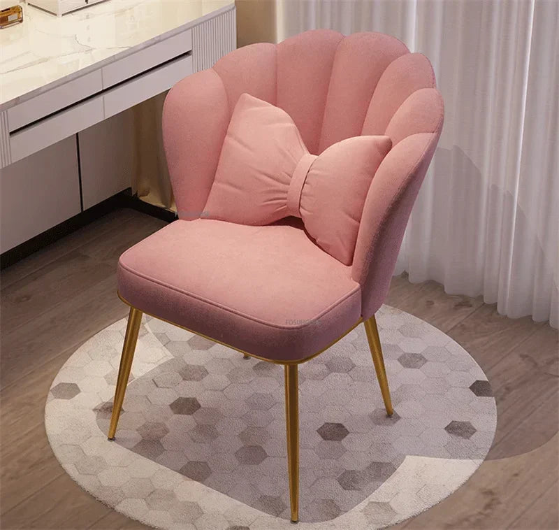 Minimalist Backrest Chair Makeup Stool Vanity Cute Light Luxury Dressing Table Modern Furniture