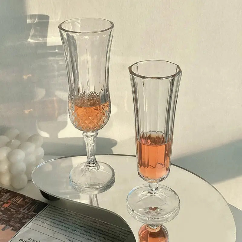 Heat Resistant 10 Styles Goblet Wine Champagne Mug High Color Glass