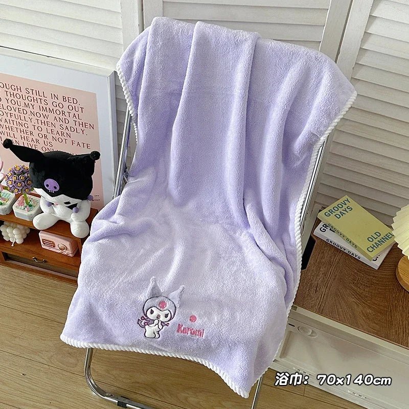 Sanrio Hellokitty Anime Body Bath Towel Pink Beauty Melody Soft face hand Microfiber Towel Fitness Sports Spa Bathrobe