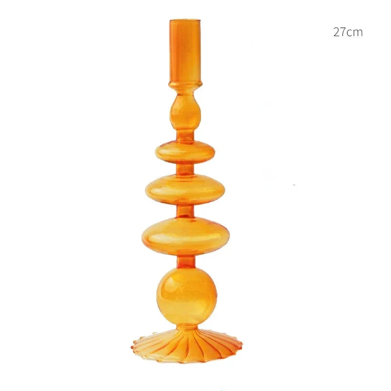 Taper Candle Holders Glass Candlesticks for Home Decoration Glass Vase