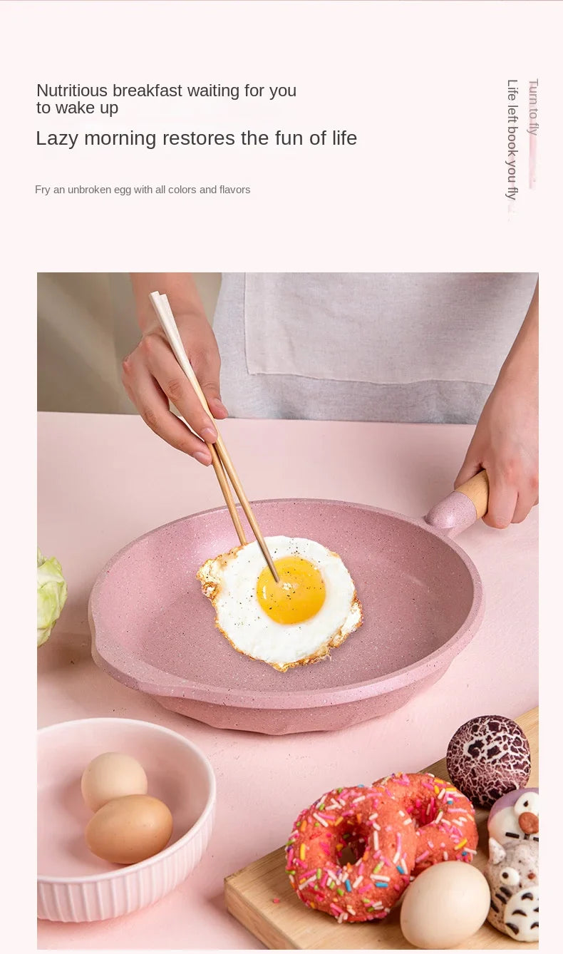 Stone Non-Stick Cooking Pan, Household Saucepan, Induction and Gas Compatible, Healthy Cookware, Stylish Pot