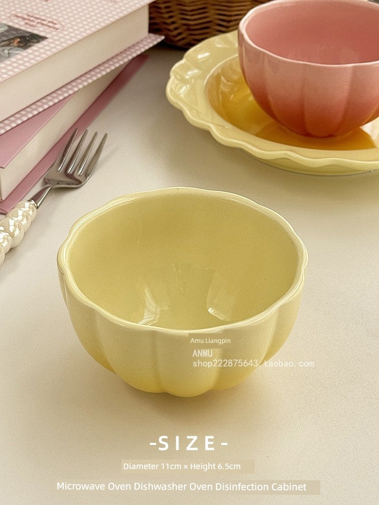 Gradient Lace Underglaze Porcelain Tableware Dish and Bowl Dish