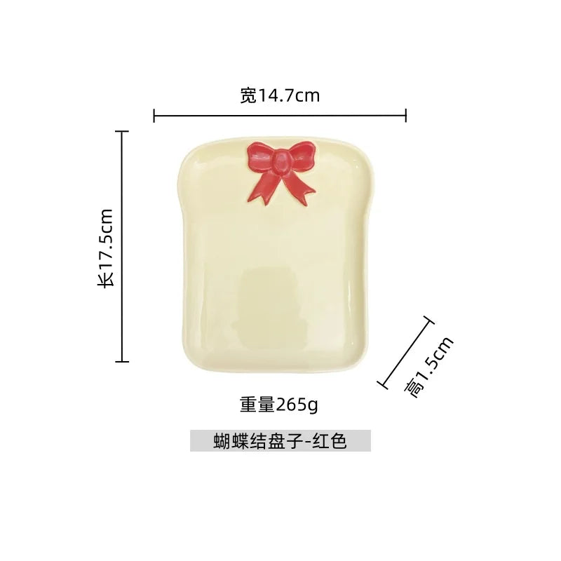 Cute Ceramic Barbie Bread Plate, Tableware