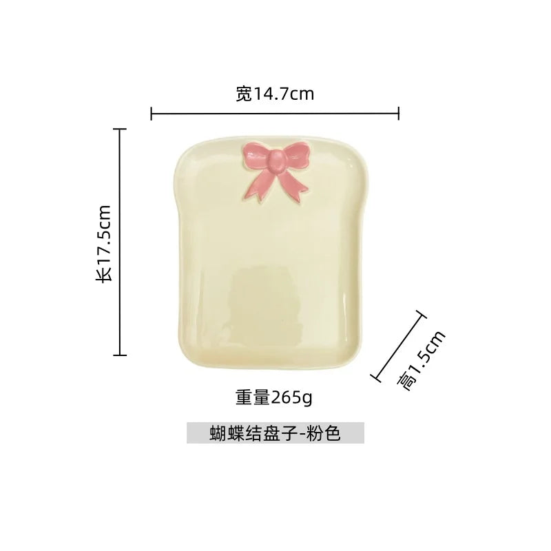 Cute Ceramic Barbie Bread Plate, Tableware