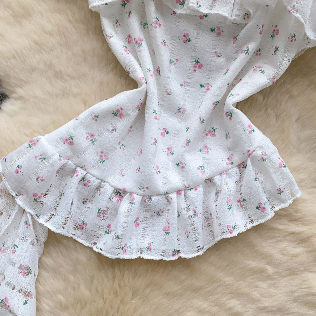 Ladies Floral Summer Camisole Sleeveless Irregular Slim Camis Women 3D Flower Ribbon Design Print Top