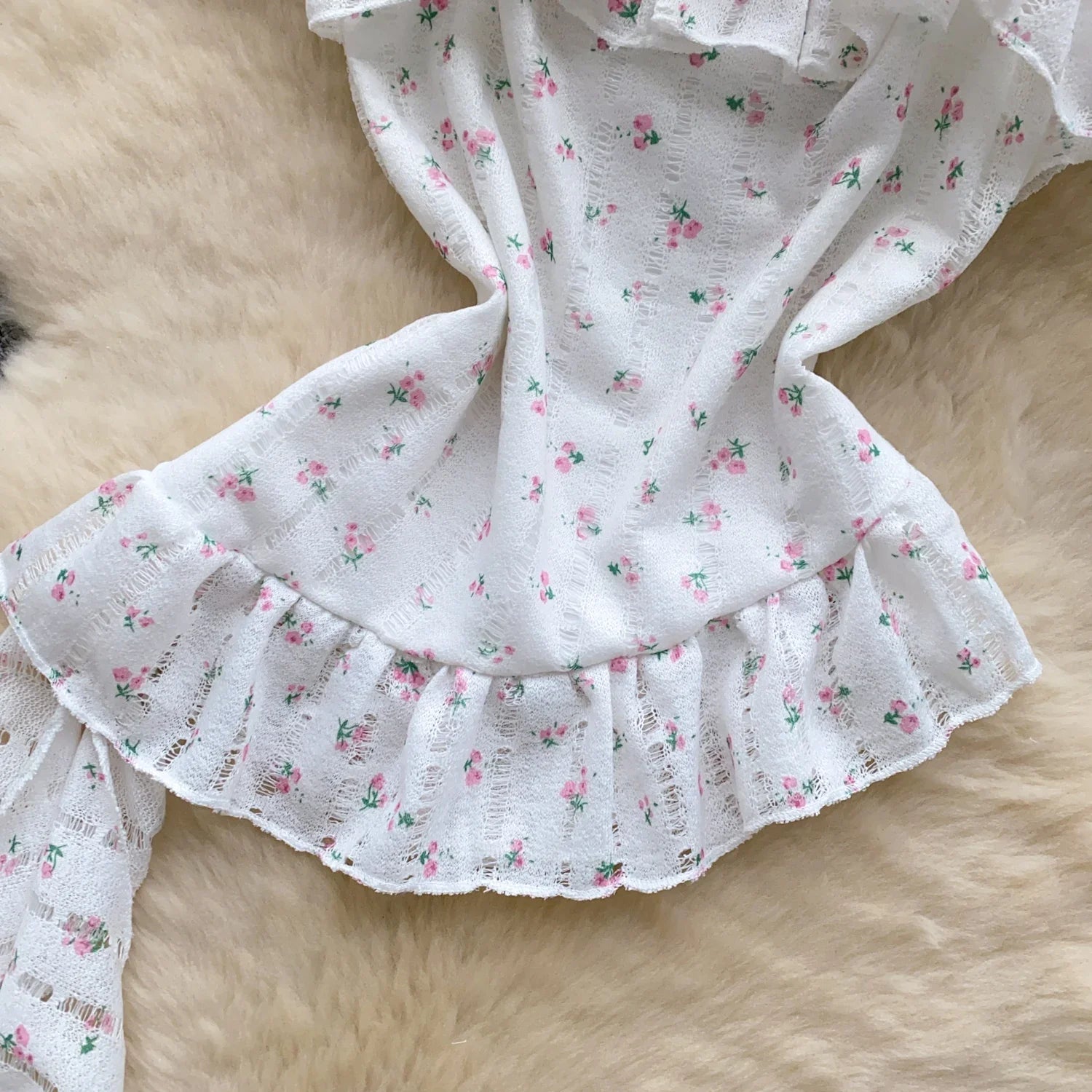 Ladies Floral Summer Camisole Sleeveless Irregular Slim Camis Women 3D Flower Ribbon Design Print Top