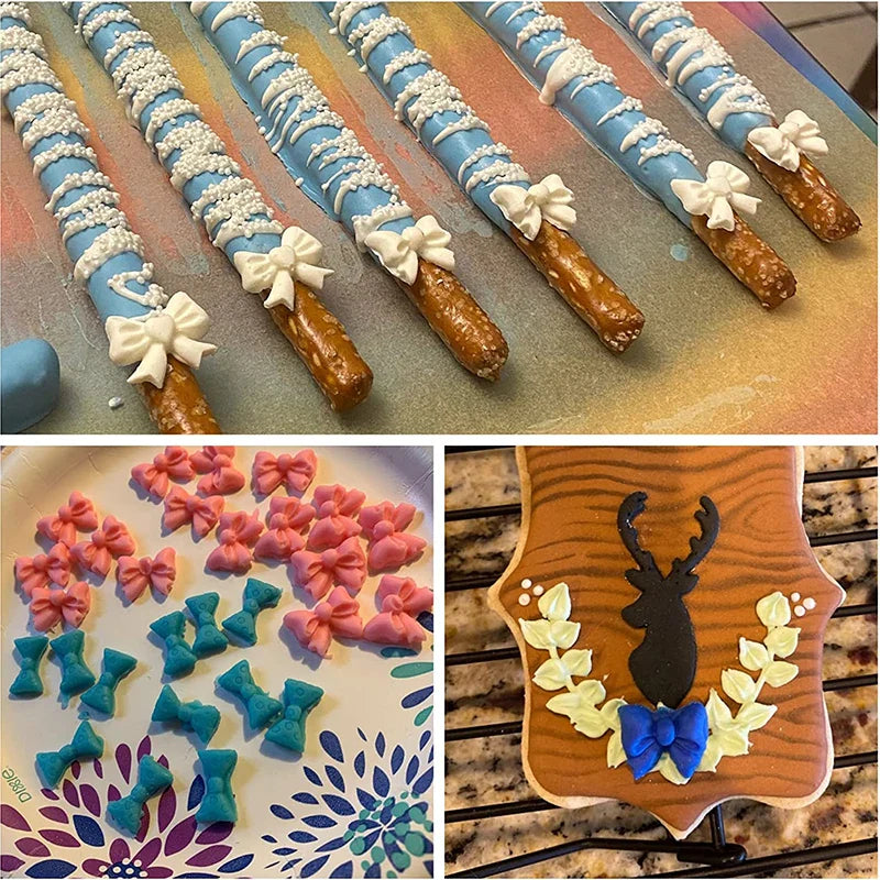 Mini Bows Silicone Fondant Molds Bowknot Candy Chocolate Cake Pop Topper Decorating Tools Kitchen