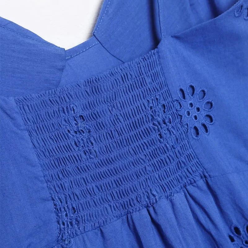 Sling Mini Dress Women Summer Side Zipper Slim Vintage Backless Elastic Thin Straps Female Blue Dress