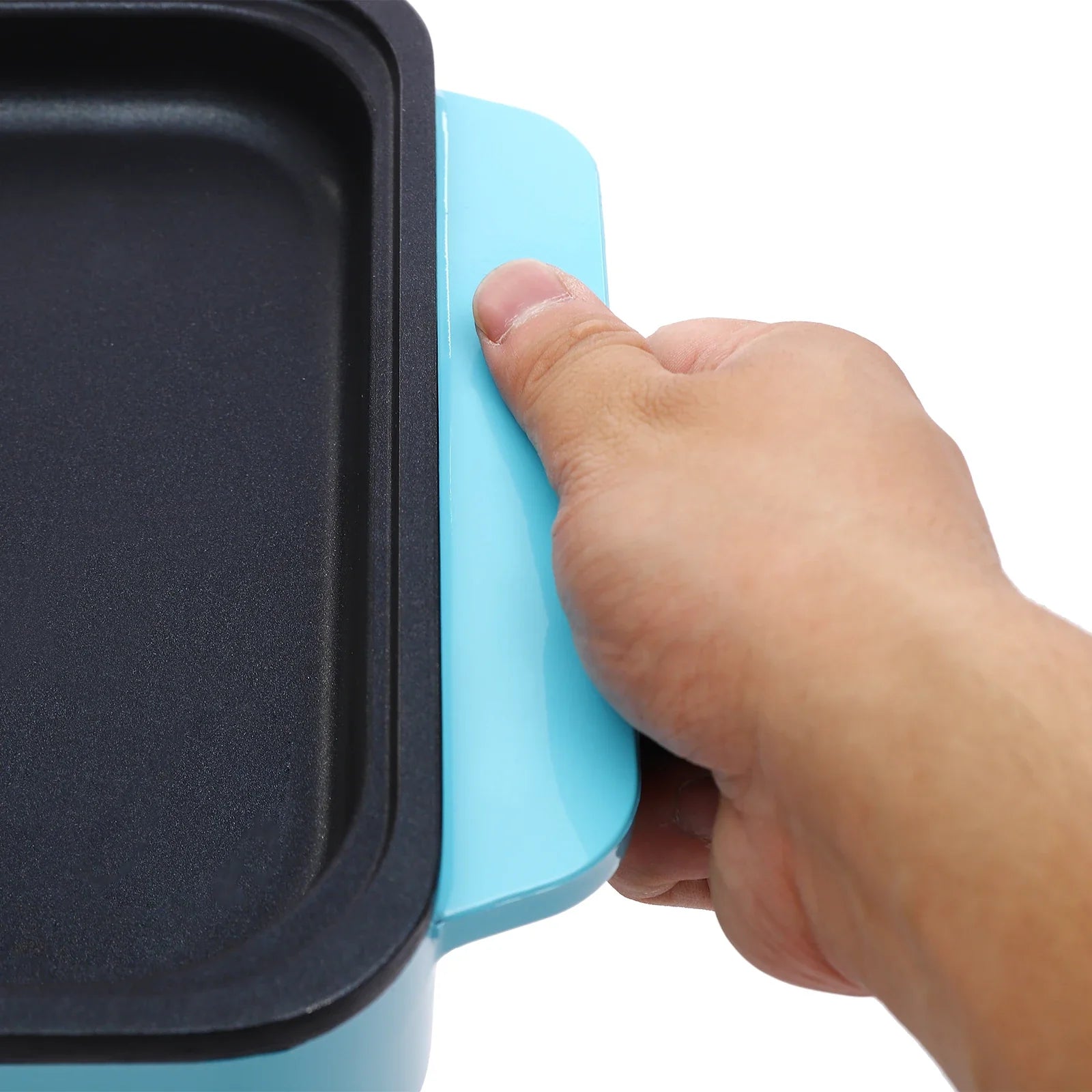 Mini Hot Pot and Grill Combo, Available in Pink, Blue, and White,2-in-1 Mini Hot Pot and Grill for Home Cooking