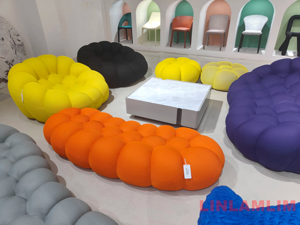 Contemporary Cloud-Shaped Sofa Modular Cloth Couch Fabric Curved Designer Sofa Set