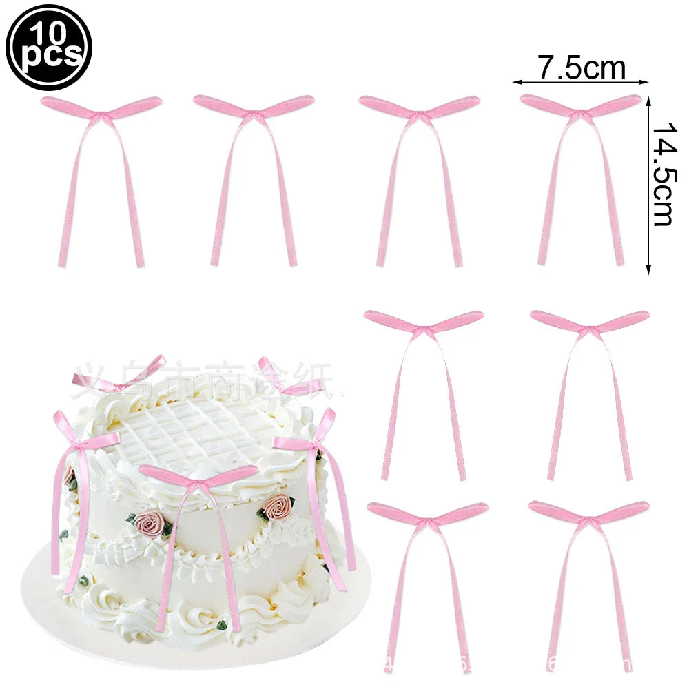 Pink Bow Paper Baking Cups Cupcake Wrappers Bow Cupcake Toppers