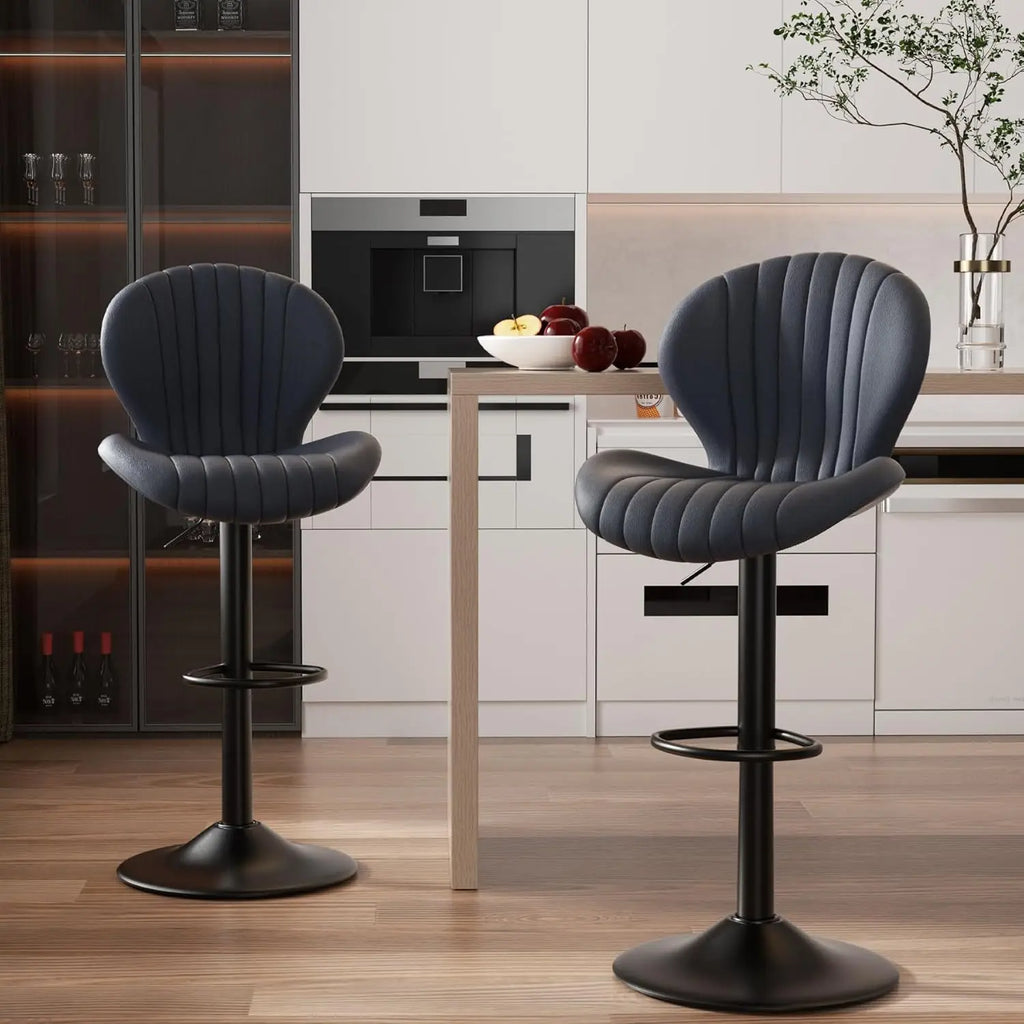 Set of 2 Modern Swivel Bar Chairs, Barstools Counter Height with High Backrest, Easy 3-5 Minute Assembly for Bar