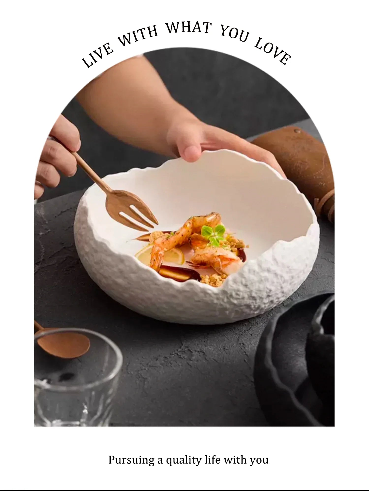 Irregular Ceramic Deep Salad Plate Frosted Cold Dish Plate Fruit Salad Bowl