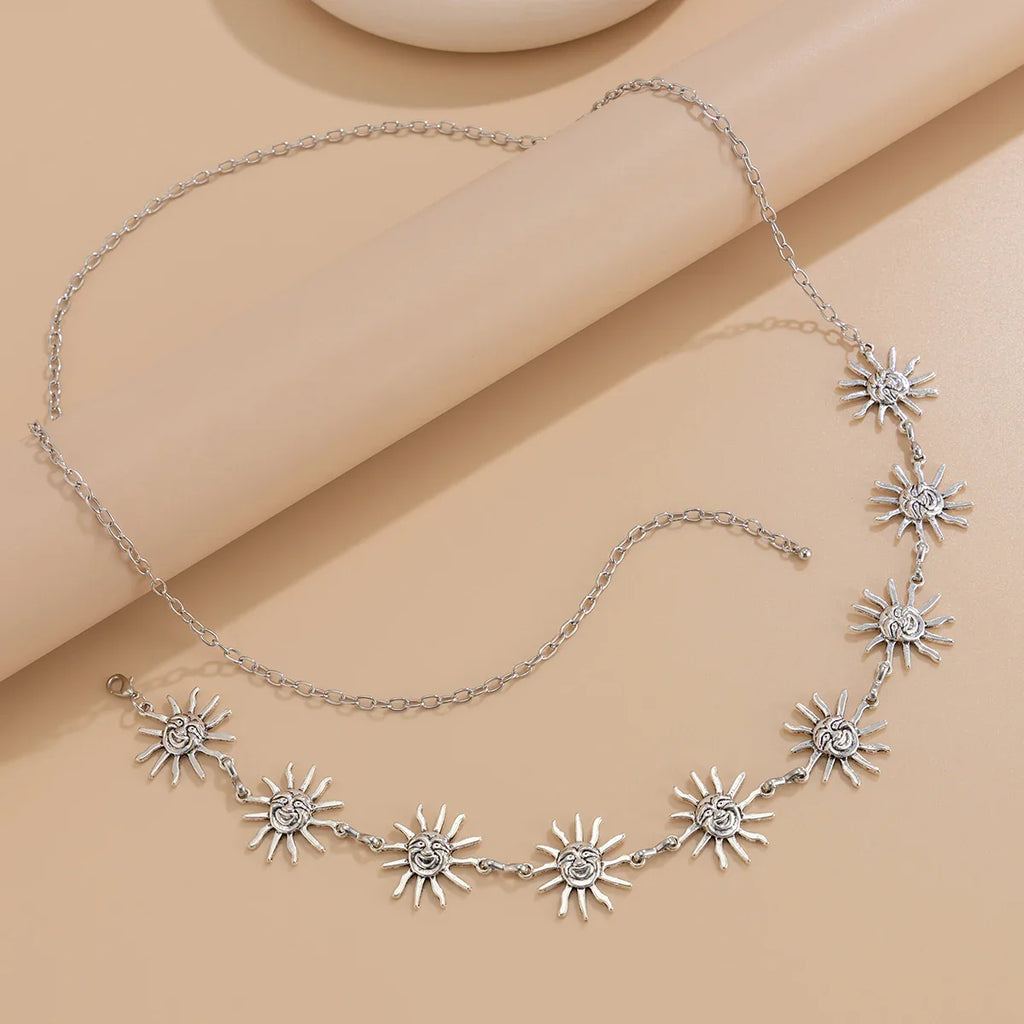 Golden Sun Waist Belly Chain for Women Summer Sexy Bikini Belt Adjustable Body Chain Festival Jewelry Accessories