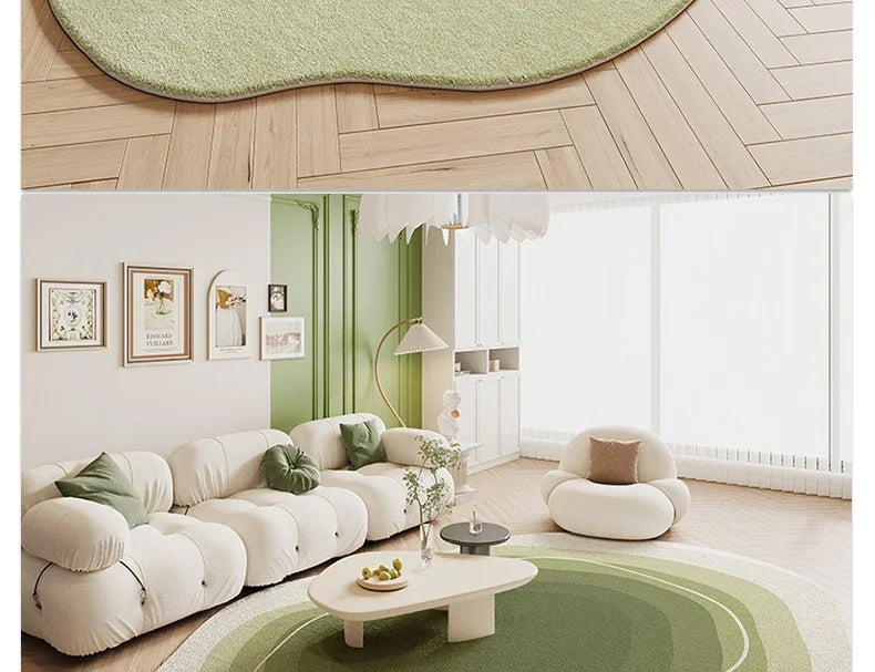Imitation Cashmere Style Carpet Living Room Shaped Bedroom Irregular Bedside Rug
