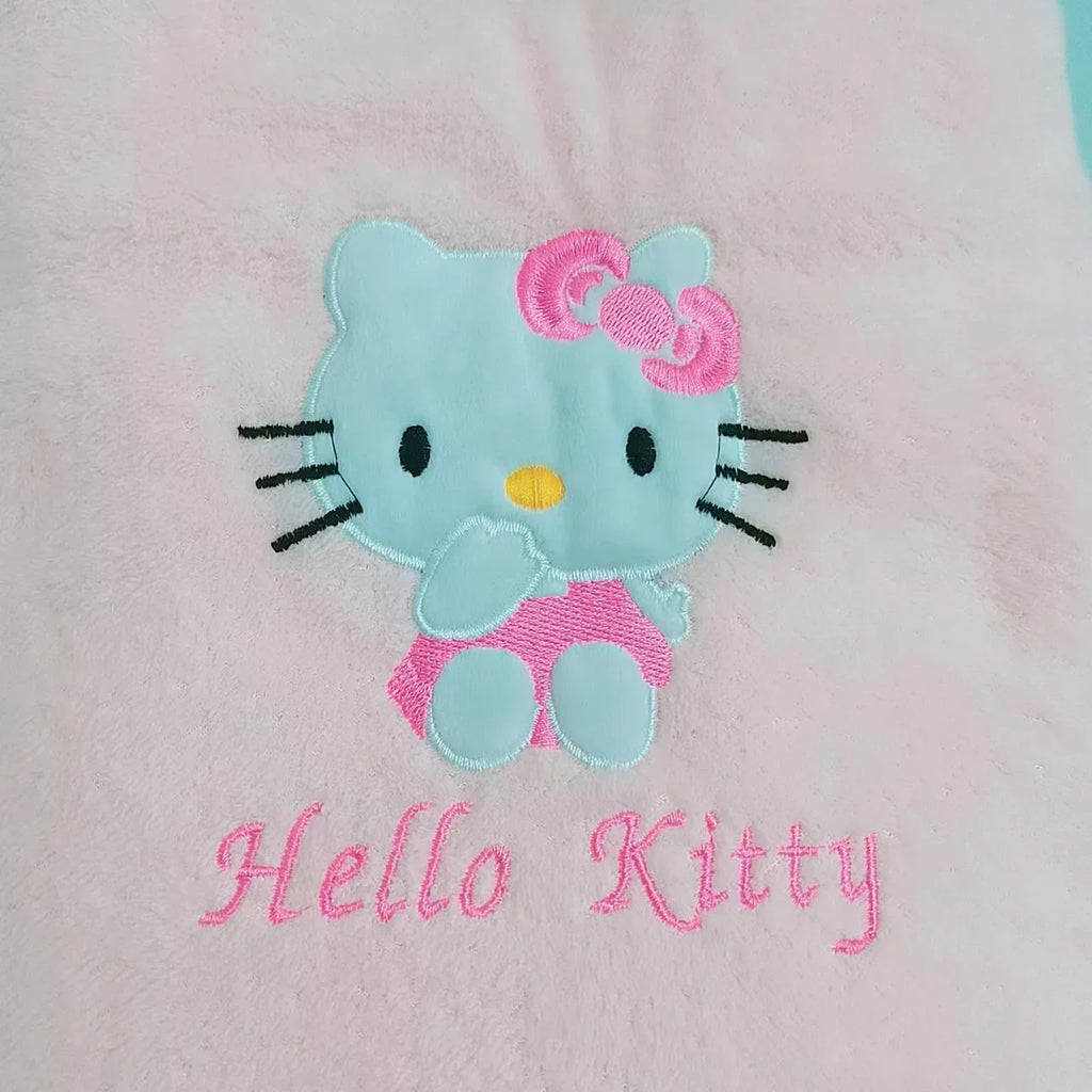Sanrio Hello-kitty Anime Body Bath Towel Black Beauty Melody Soft Face Hand Microfiber Towel Fitness Sports Spa Bathrobe
