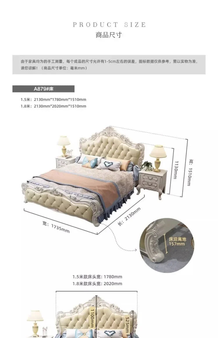 Luxury Frame Double Bed Furniture Sets