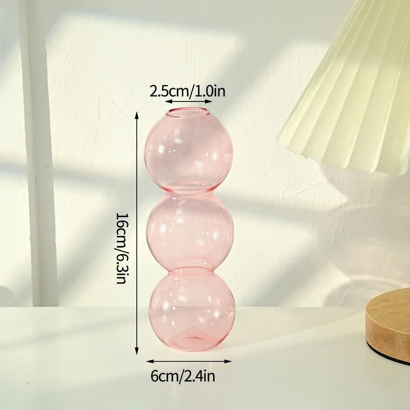Glass Bubble Vases Hydroponic Flower Vase Creative Spherical Flower Vases Stained Bubble Glass Vase Home Office Decor