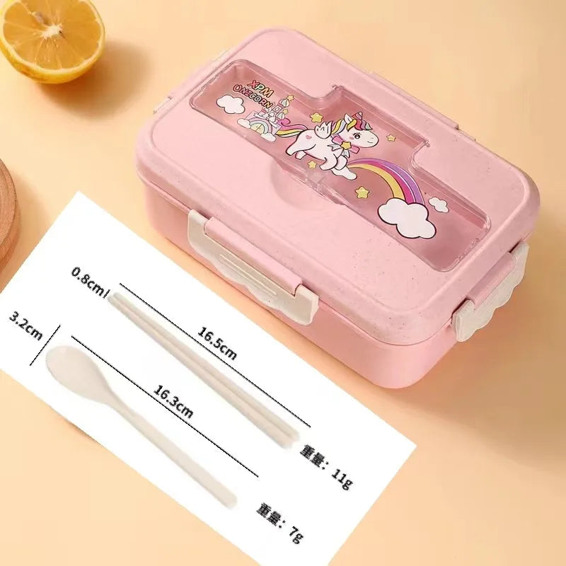 Cute Lunch Box for Kids With Compartments Bento Lunchbox School Child Leakproof