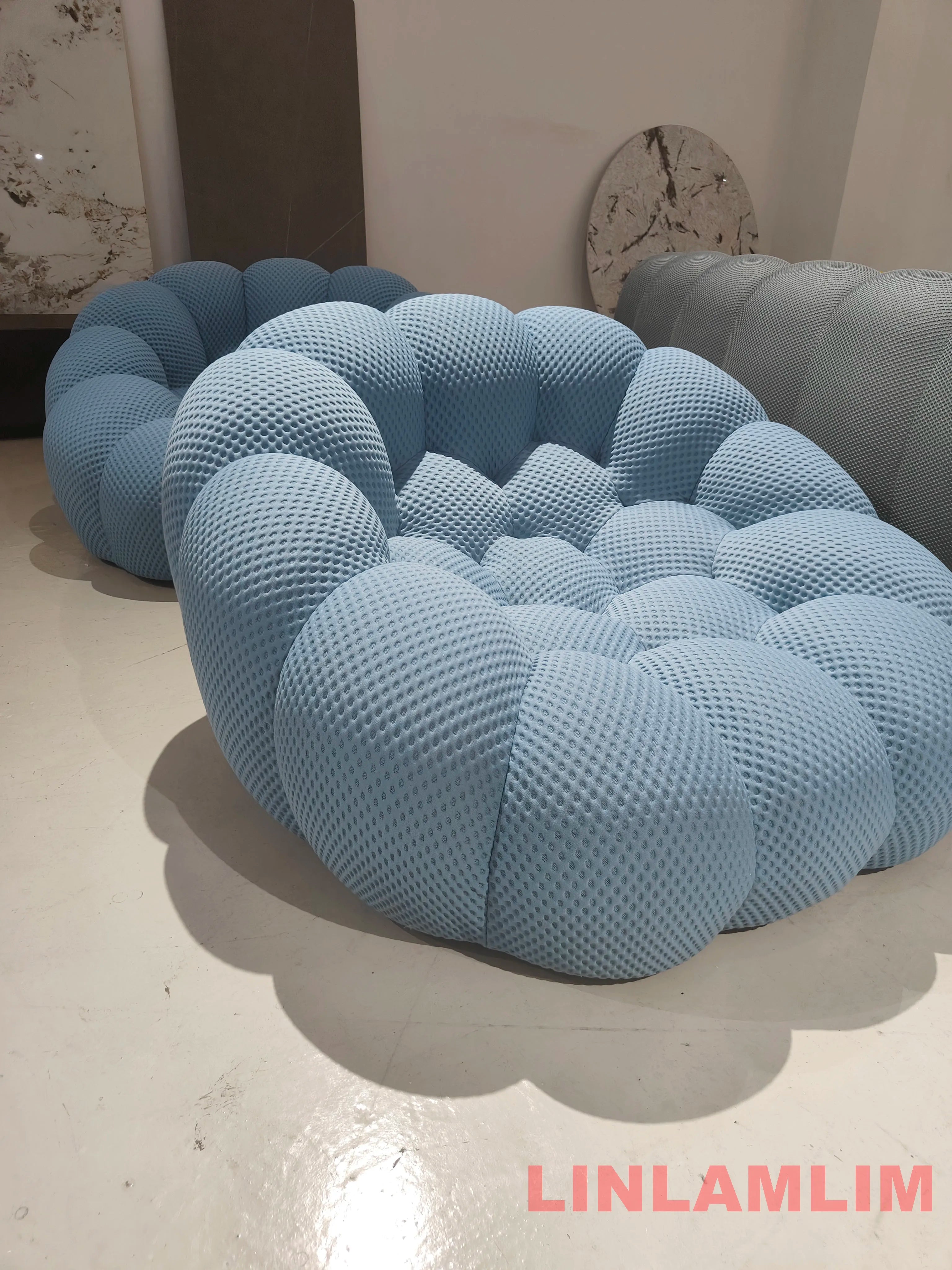 Contemporary Cloud-Shaped Sofa Modular Cloth Couch Fabric Curved Designer Sofa Set