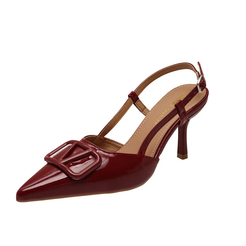 Luxury Brand Design High Heels Women's Stiletto Pointed Toe Strap Buckle Ladies Party Banquet High Heel Sandals