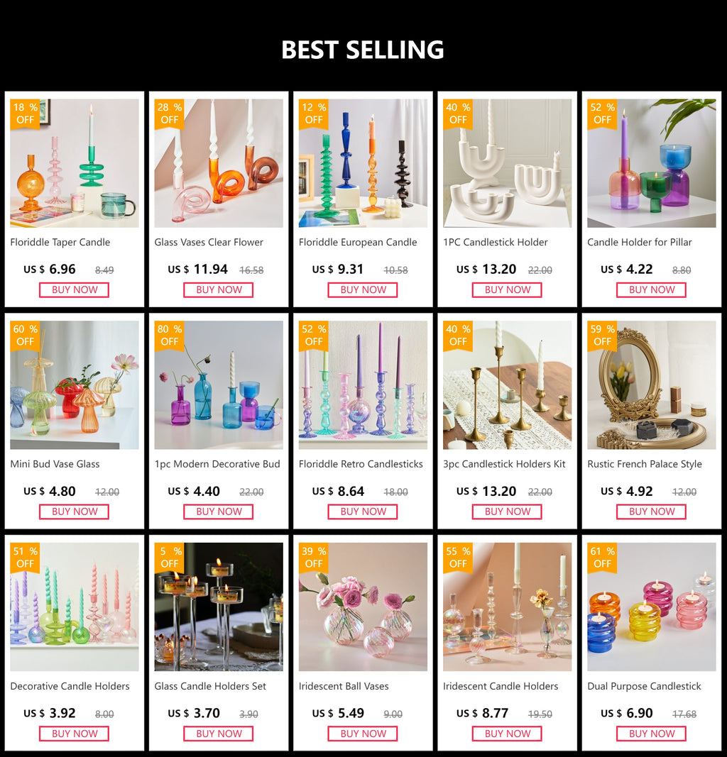 Set Mini Vases Terrarium Hydroponic Plant Pot Glass Vase