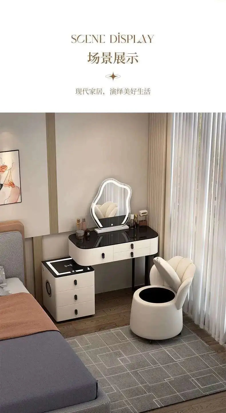 Luxury Shelf Cosmetics Makeup Dressing Table Bedroom Storage Drawers Vanity Table Modern