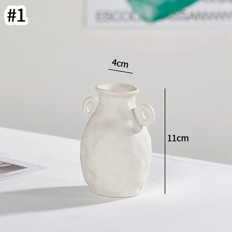 Ceramic Vase White Flower Pot Nordic Decorative Vase Dry Flower Vases for Home