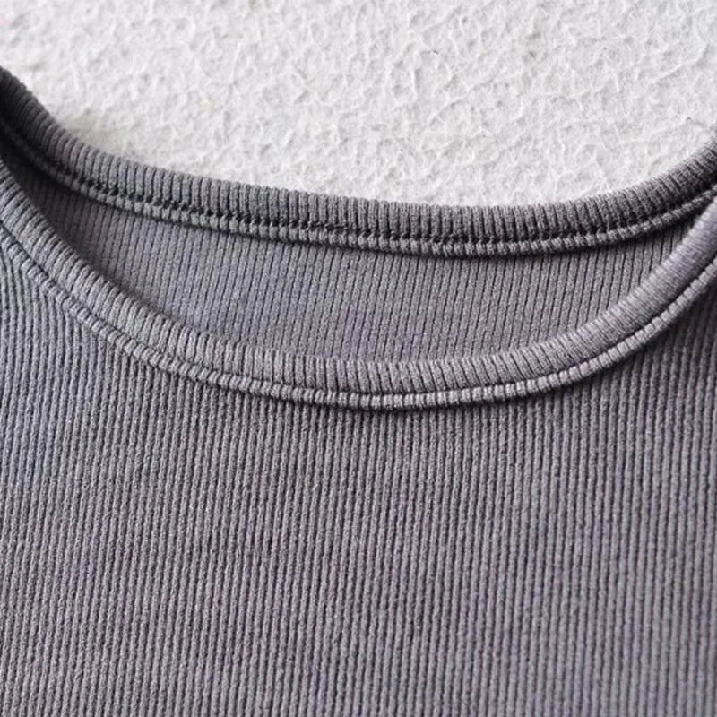 Summer Woman Skinny Fit T-shirt Tight Short-Sleeve O-neck Tee Basic Solid Crop Tops T Shirt