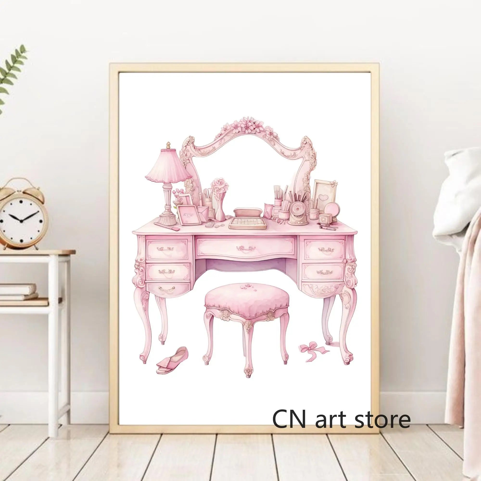 Pink Aesthetic Elegant Vintage Feminine Chic Bow-knot Art Poster Canvas Painting Wall Prints Picture for Living Room Home Decor