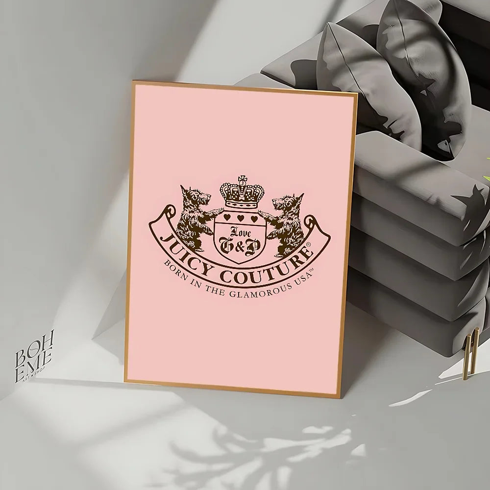 Juicy C-Couture Poster No Framed Poster Kraft Club Bar Paper Vintage Poster Wall Art Painting Bedroom Study Stickers