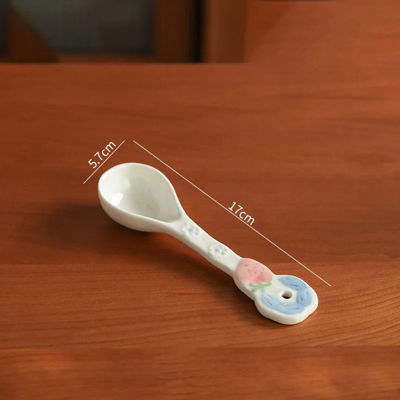 High Grade Strawberry Pattern Cute Girl Plate Bowl