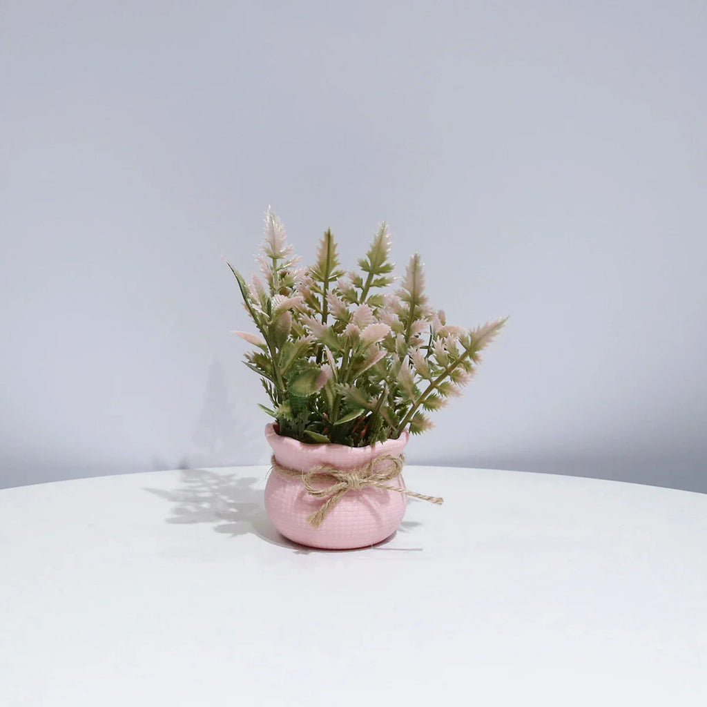 Mini Artificial Pink Series Flower Potted Plants, Home Decor Simulation Plants