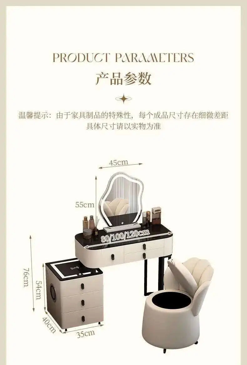 Luxury Shelf Cosmetics Makeup Dressing Table Bedroom Storage Drawers Vanity Table Modern