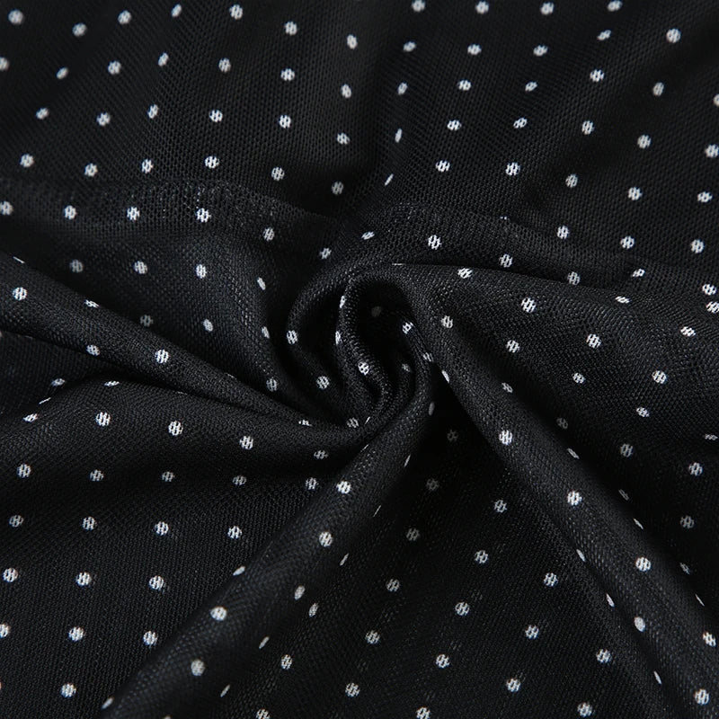 Polka Dot V-Neck Slim Fit Camisole Tops Causal Simple Basic