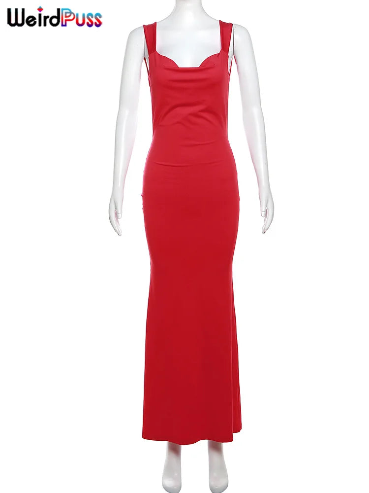 Sleeveless Sexy Backless Bow Lace Up Slim Bodycon Dress