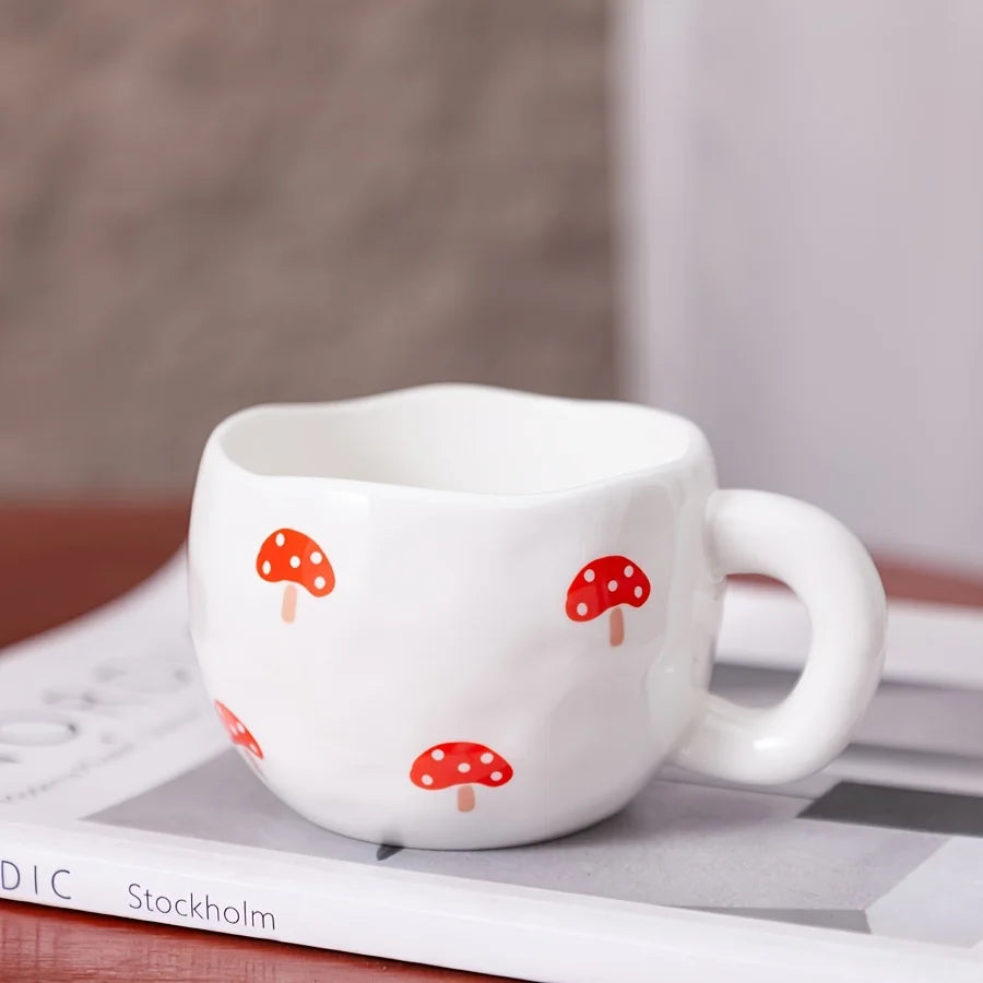 Cute Mushroom Hand-kneaded Ceramic Mug