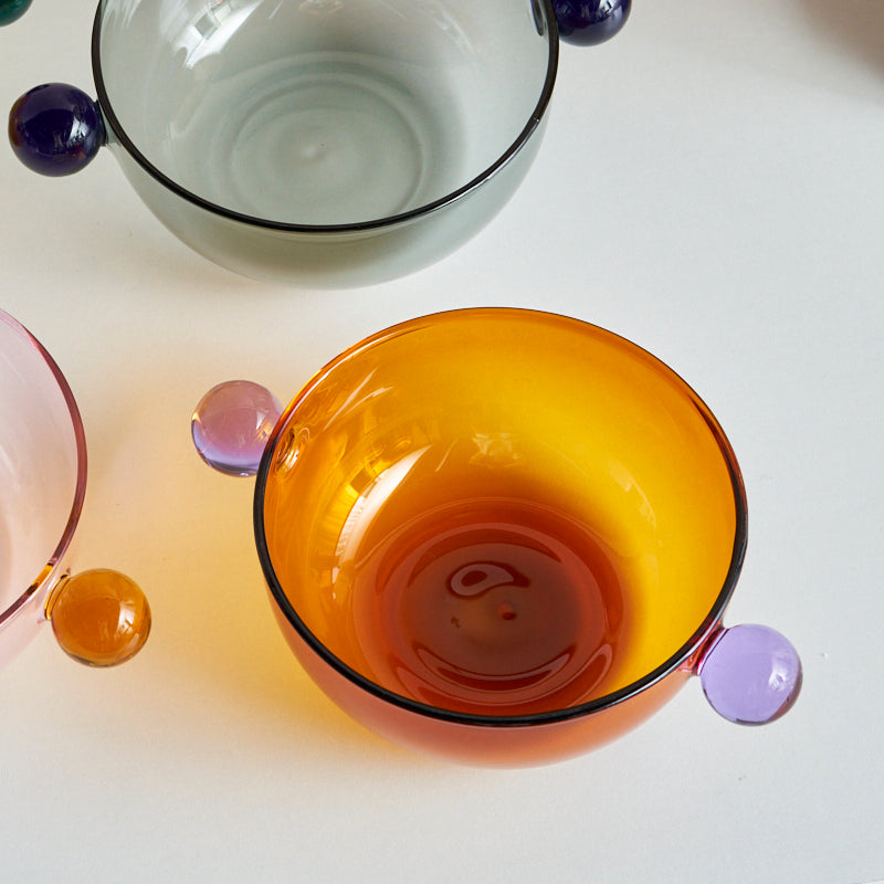 Ice cream Bowl with Handle Glass Bowl Heat Resistant Glass