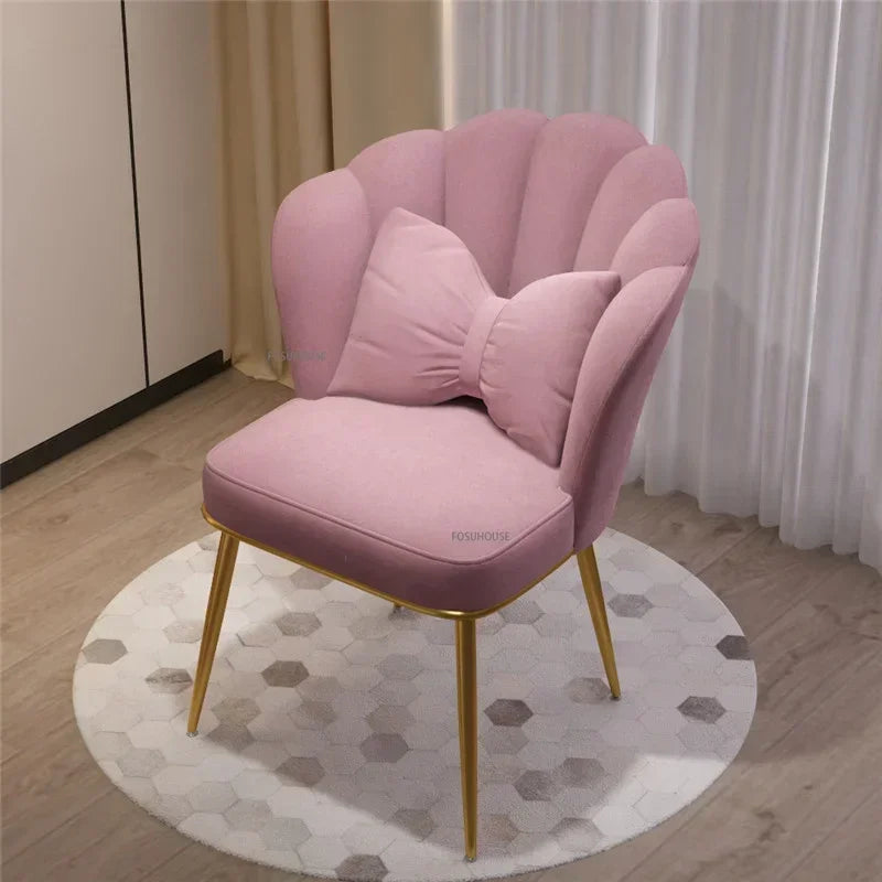 Minimalist Backrest Chair Makeup Stool Vanity Cute Light Luxury Dressing Table Modern Furniture