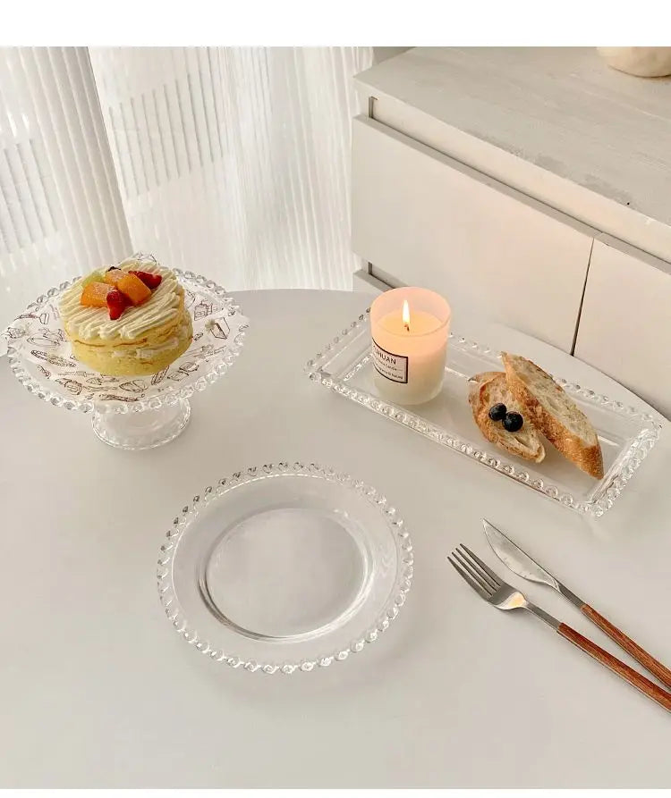 Clear Glass Cake Plate