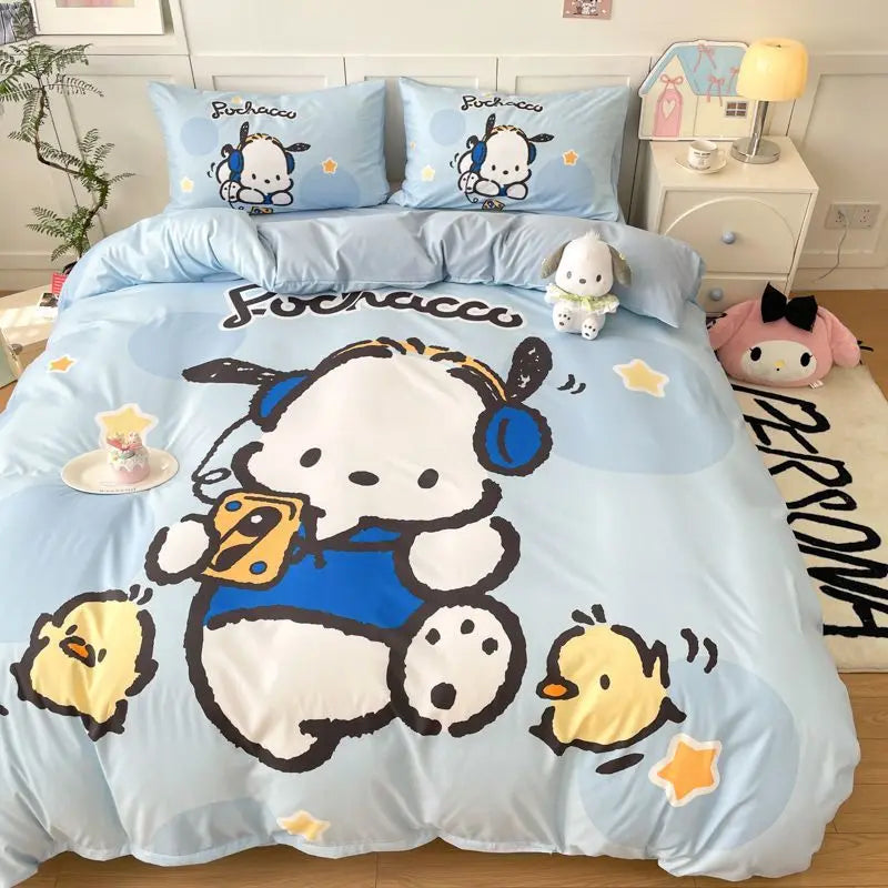 Hello Kitty Cartoon 4-piece set Bedding Set Pink Cats Kawaii Duvet Cover