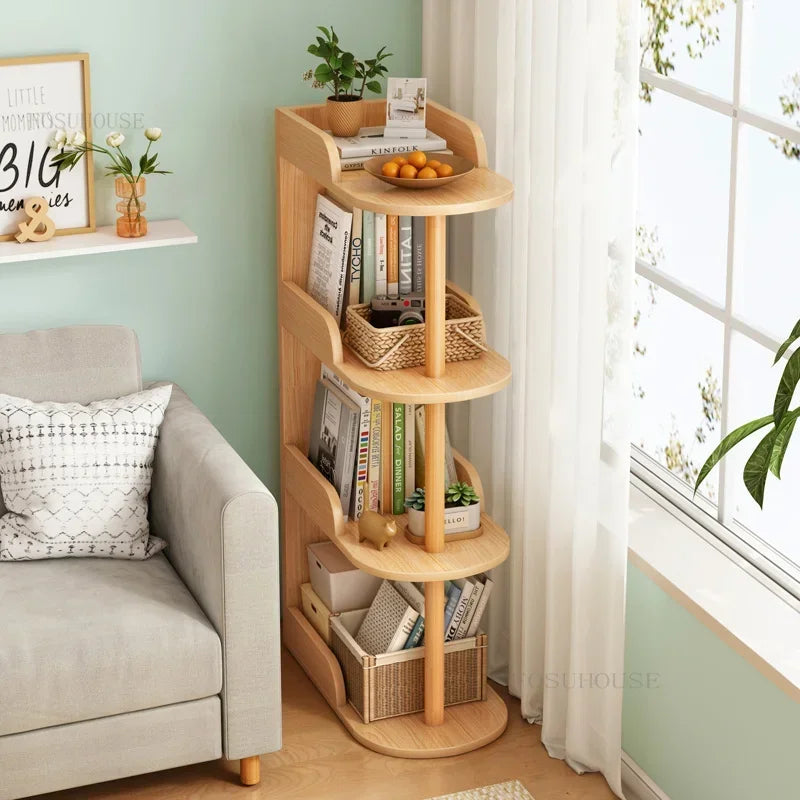 Side Table Ultra Narrow Book Shelf Creative Shelves Sofa Side Rack Bookcase