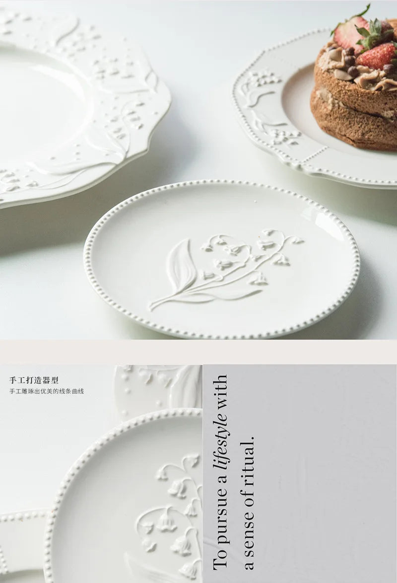 Lace Bell Orchid Series Ceramic Plate