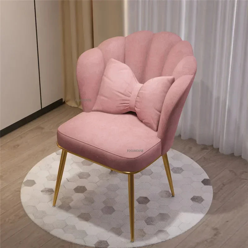 Minimalist Backrest Chair Makeup Stool Vanity Cute Light Luxury Dressing Table Modern Furniture