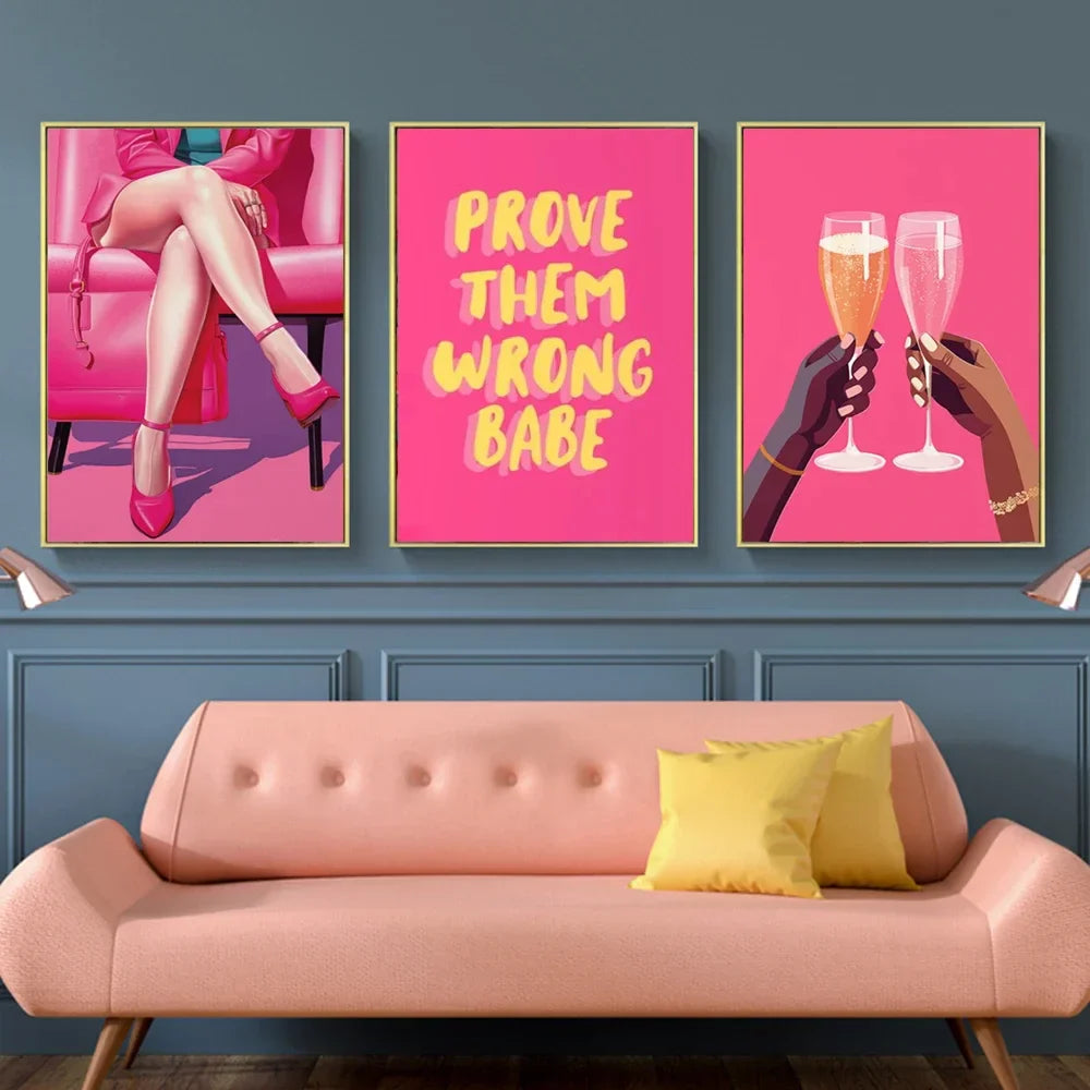 Modern Simple Wall Art Pink Fashion Women Sexy Legs HD Canvas Print Poster Home Living Room Bedroom Decoration