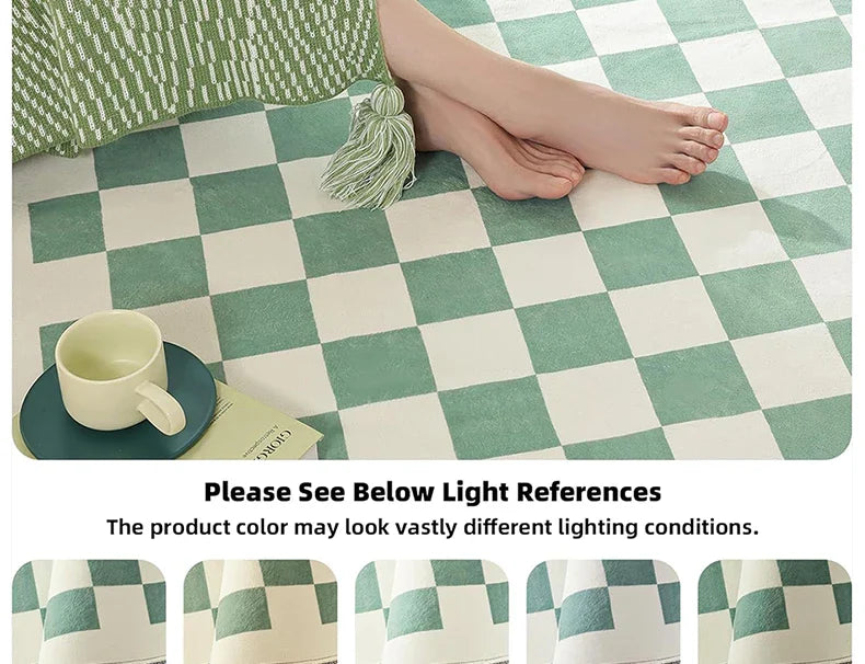 Floor Mat Runner Rugs Striped Bow Carpet Soft Fluffy Long Foot Mats Cute Sweet Home Decoration Carpets