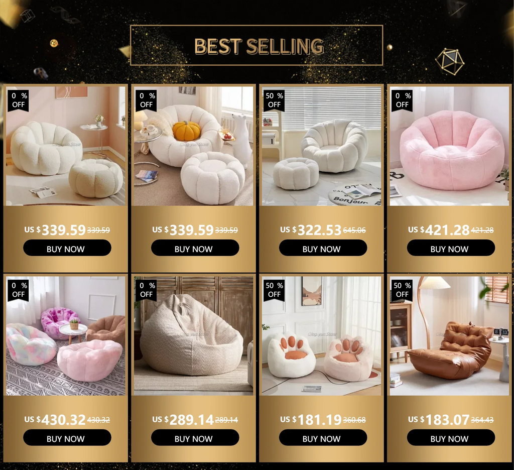 Kawai Curved Bean Bag Sofa Pink Lazy Exterior Sitting Bean Bag Sofas Comfortable Reclining Furniture